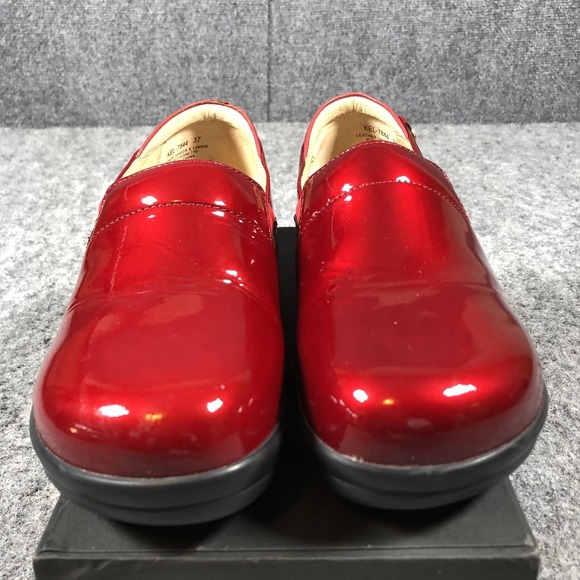 Alegria KEL-7844 Clogs Womens 7 Red Patent Leather Slip Resistant Shoes Comfort - Picture 4 of 16